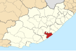Map of the Eastern Cape with Buffalo City highlighted (2011)